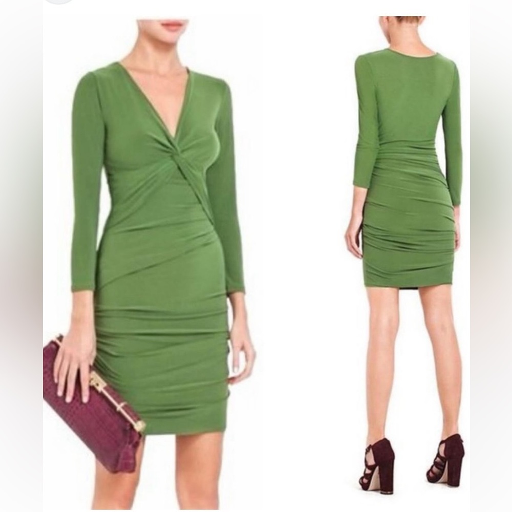 💚BCBGMAXAZRIA TieFront Ray Cocktail Dress MEADOW